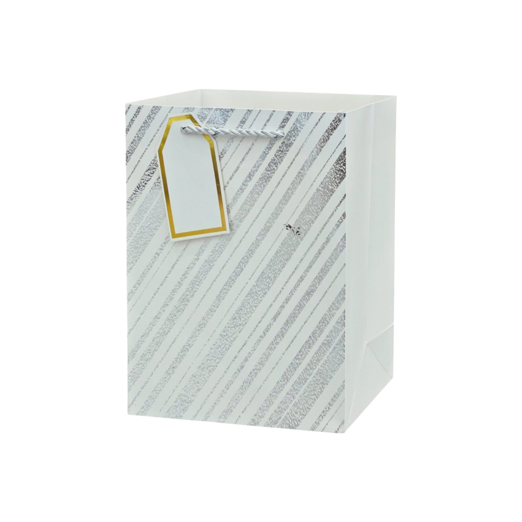 Glitter Glitz Medium Gift Bag White