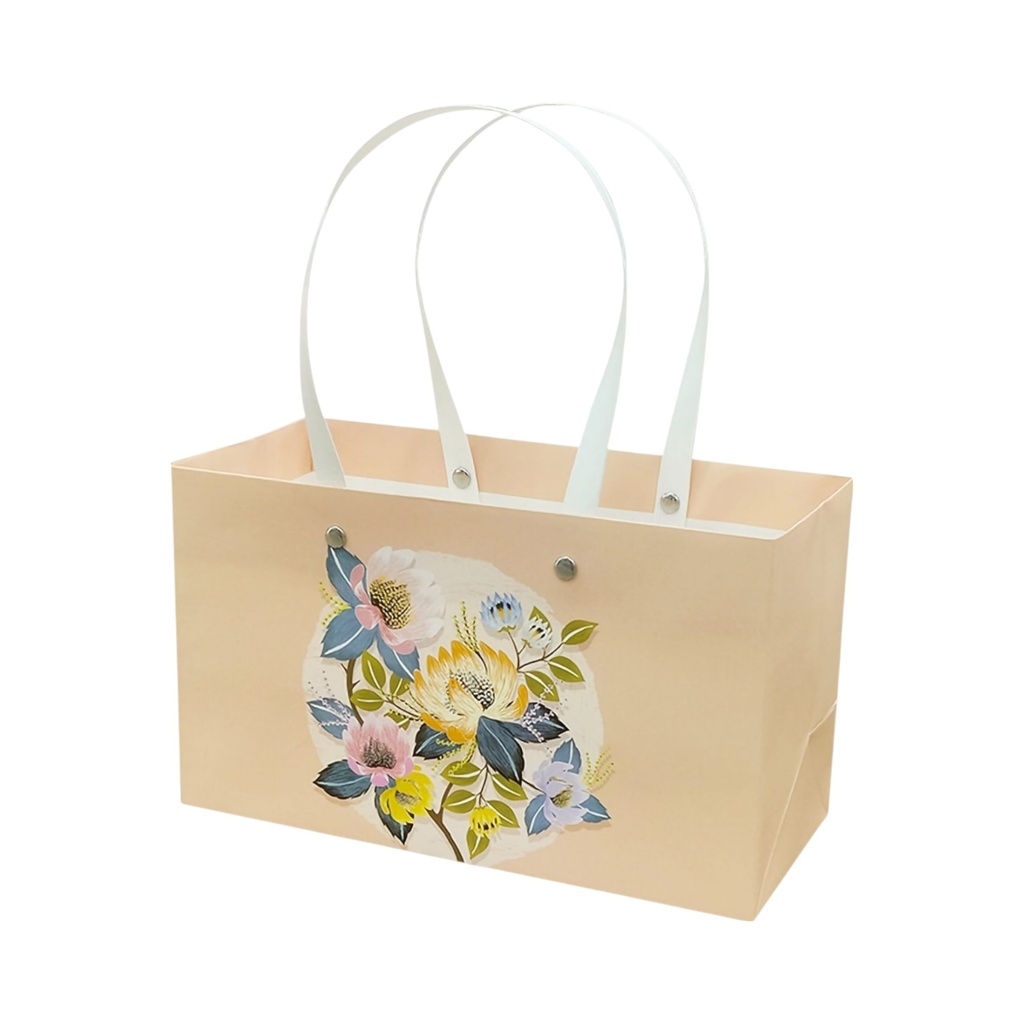  Straw Handle Large Gift Bag Kaki