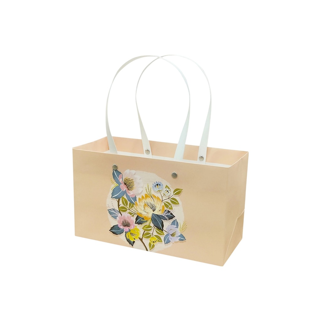  Straw Handle Medium Gift Bag Kaki