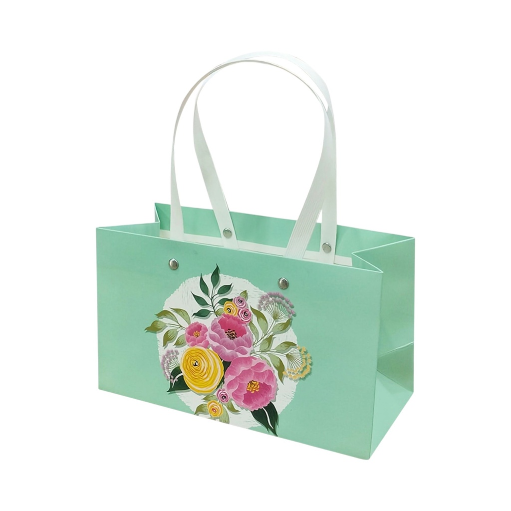 Straw Hadle Large Gift Bag Teal