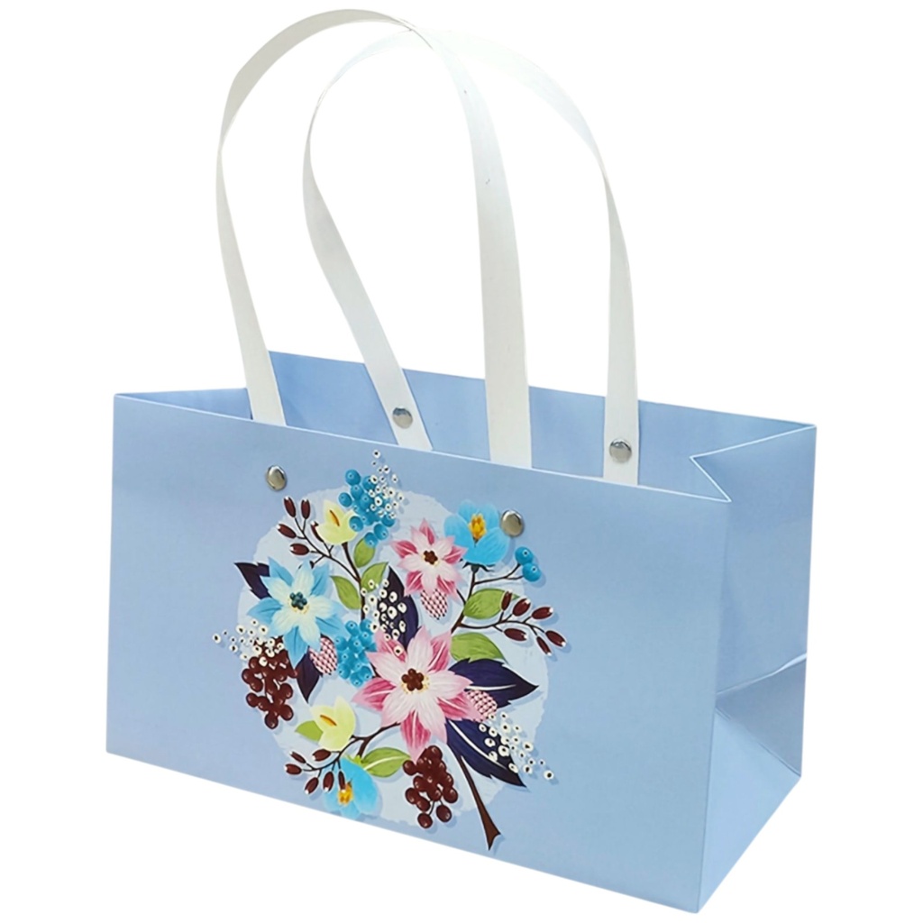  Straw Handle Jumbo Gift Bag Baby Blue