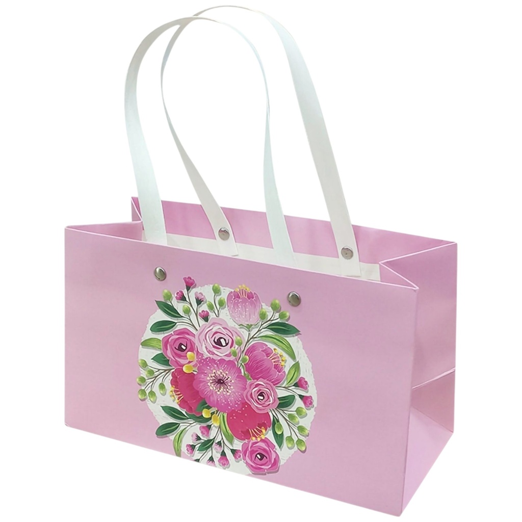  Straw Hadle Jumbo Gift Bag Pink