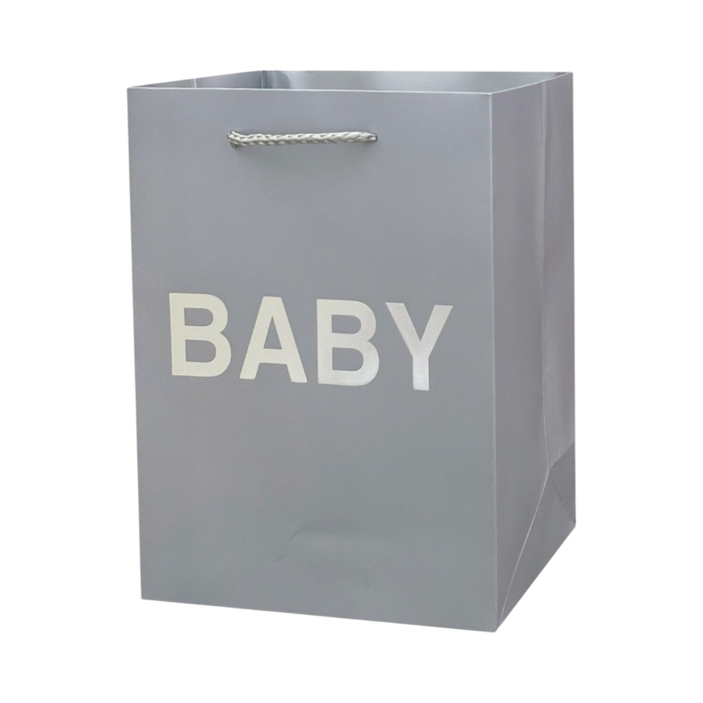 Baby Shower Large Gift Bag Silver