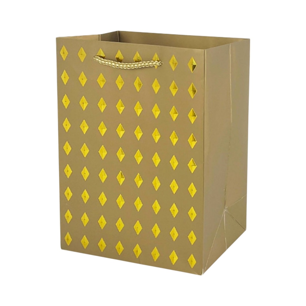 Diamond Stamp Large Gift Bag Gold