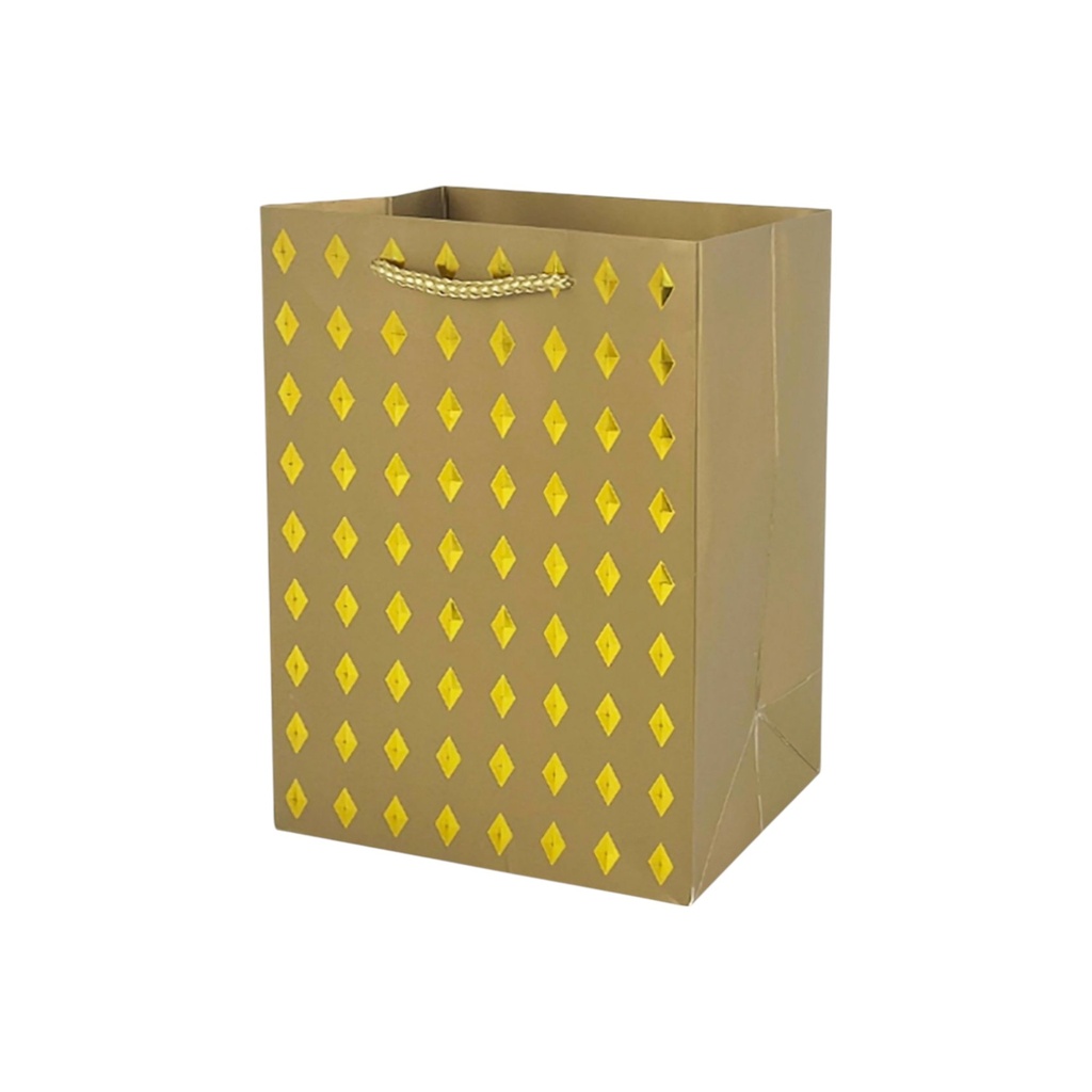 Diamond Stamp Medium Gift Bag Gold