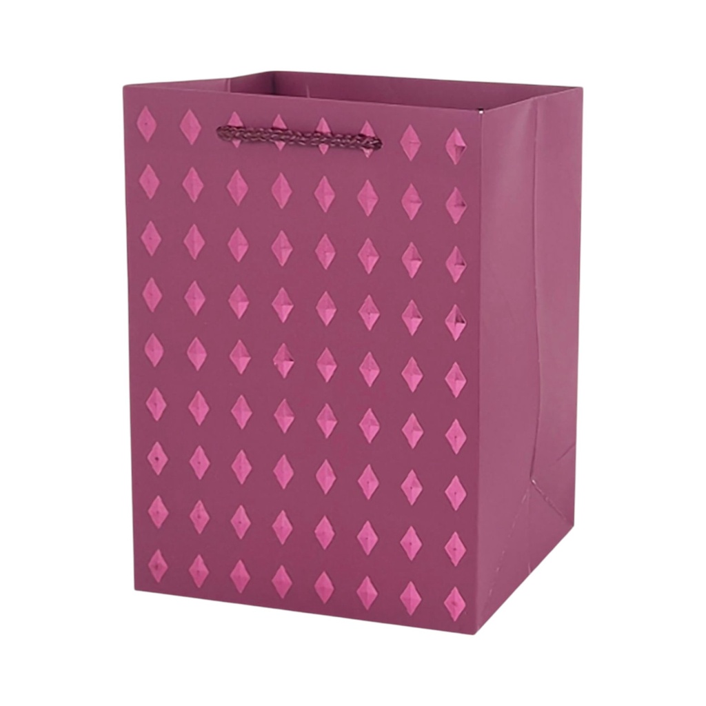  Diamond Stamp Large Gift Bag Dark Pink