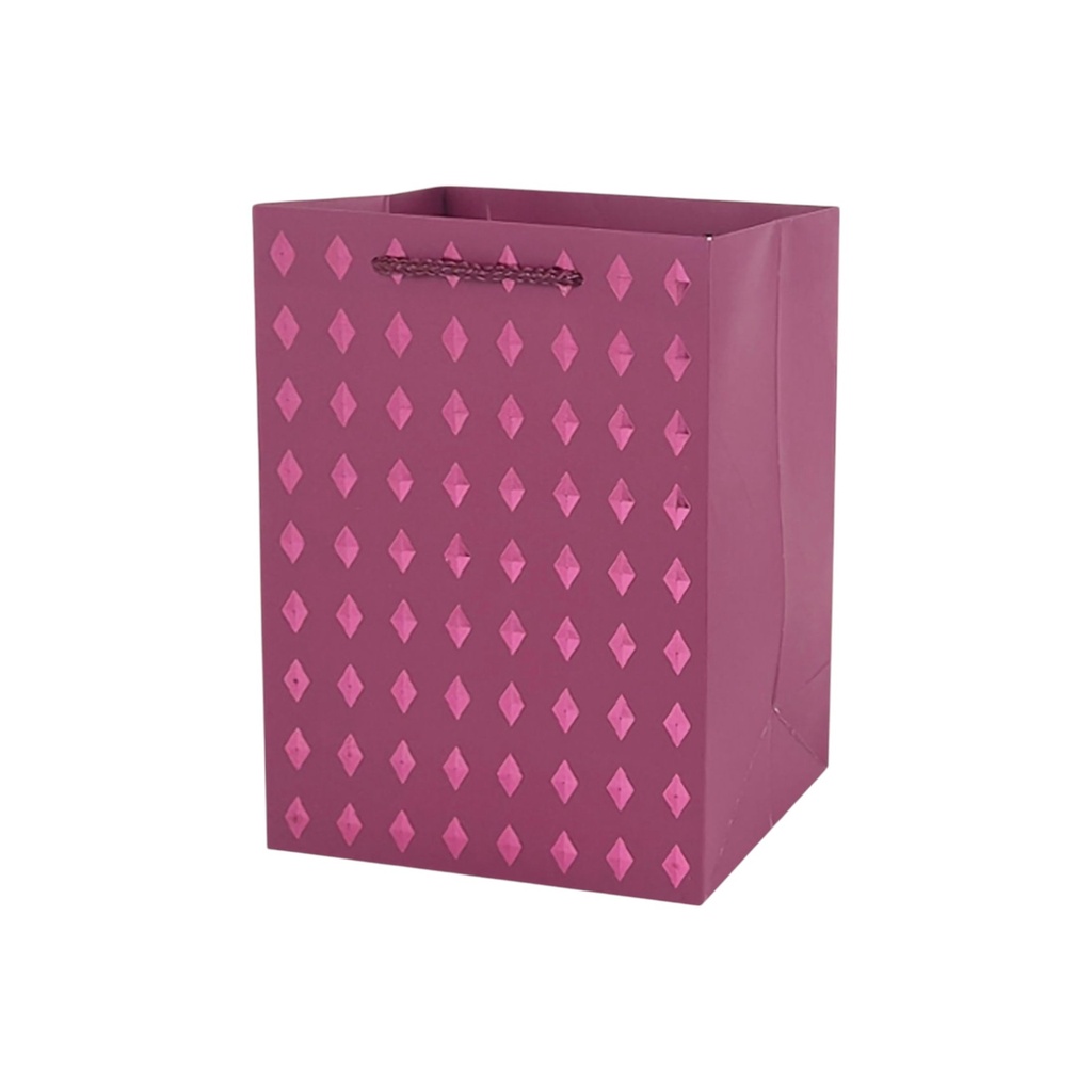 Diamond Stamp Medium Gift Bag Dark Pink