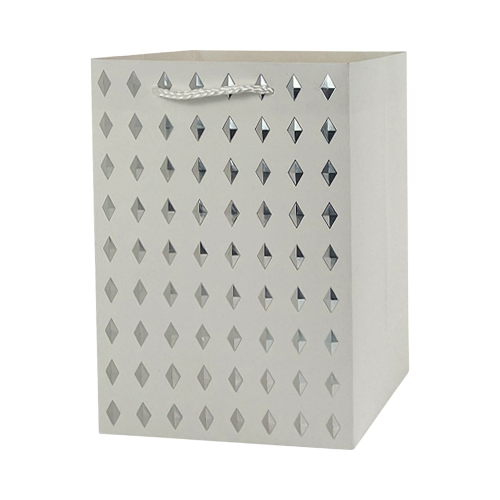 Diamond Stamp Large Gift Bag White