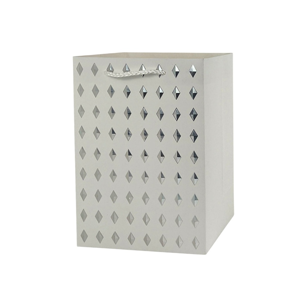 Diamond Stamp Medium Gift Bag TWhite