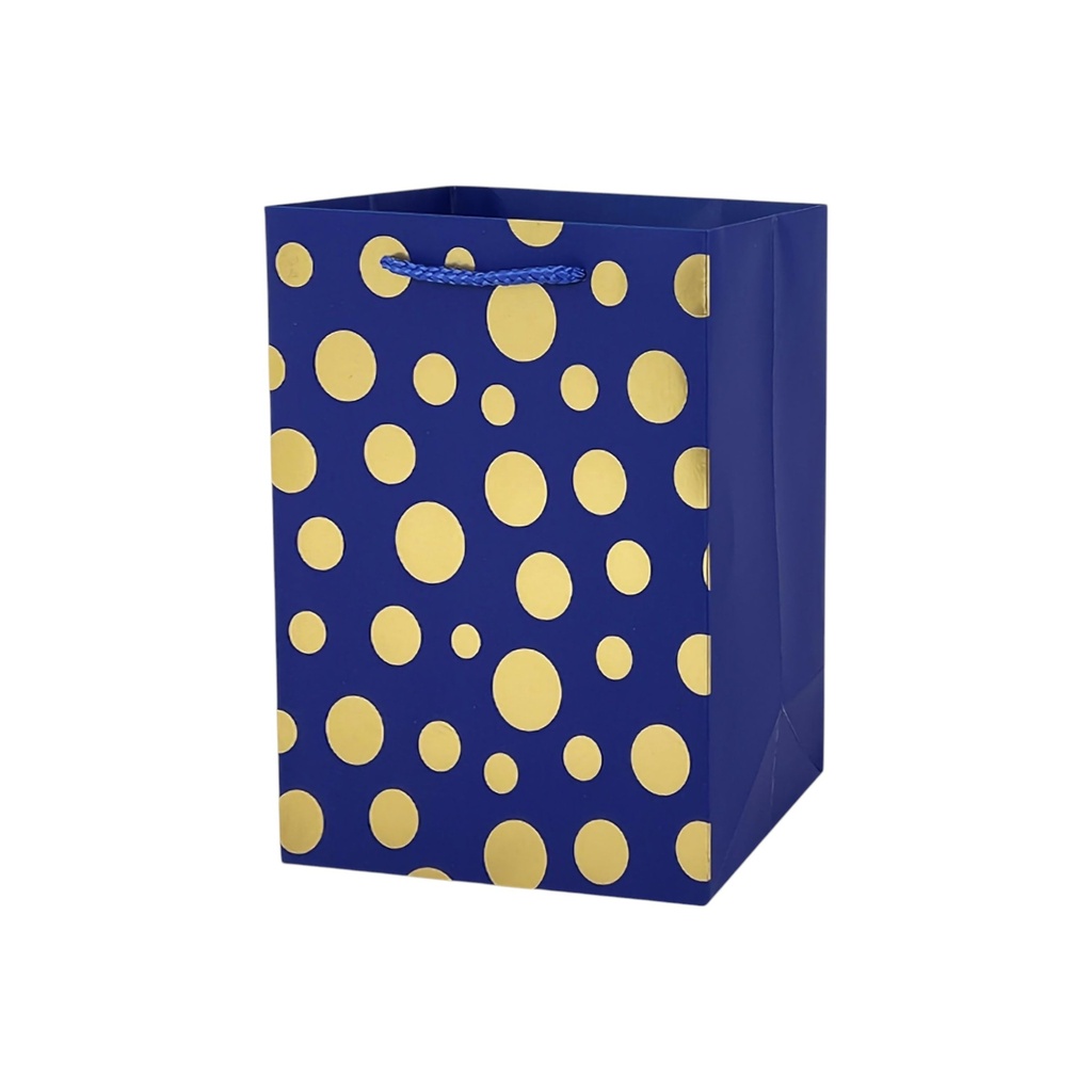  Polka Dot Medium Gift Bag Dark Blue