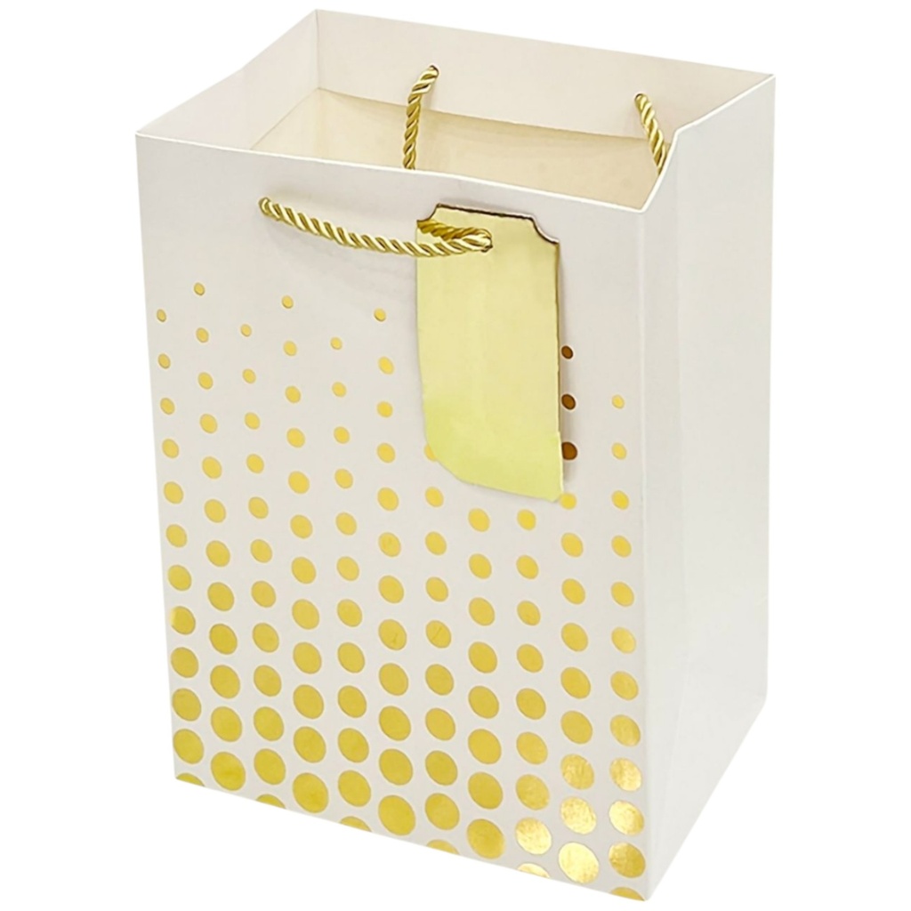 Hot-Stamped Dots Jumbo Gift Bag - Gold