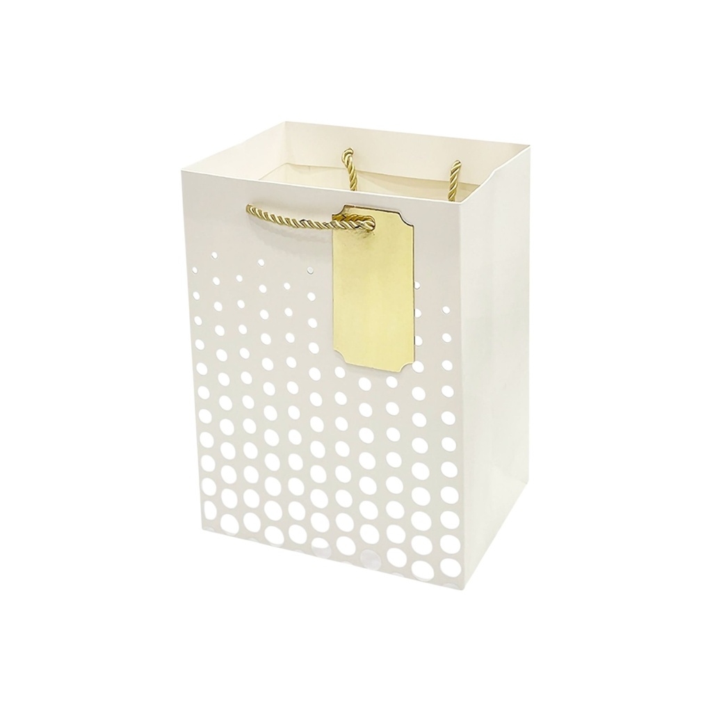 Hot-Stamped Dots Medium Gift Bag - White