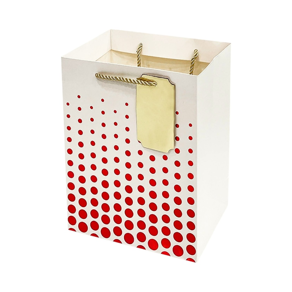 Hot-Stamped Dots Large Gift Bag - Red