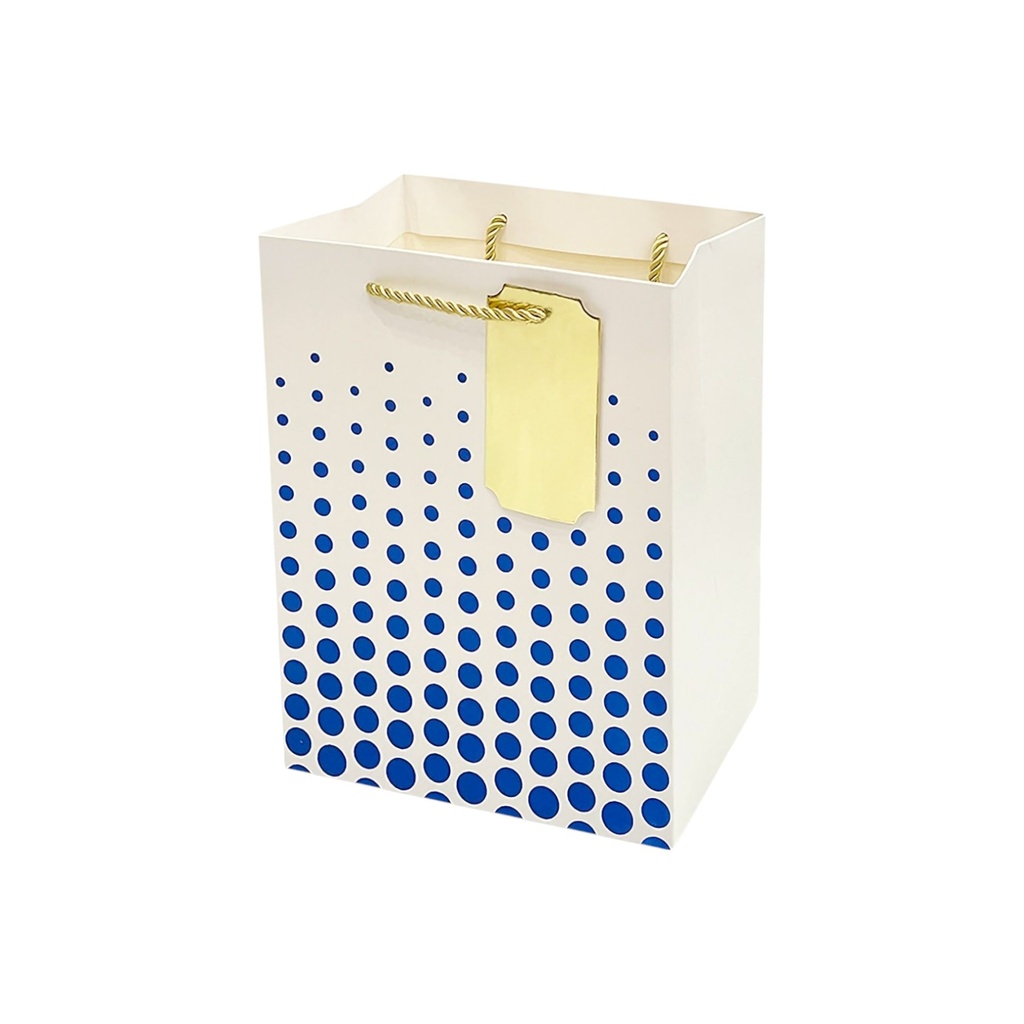 Hotstamped Dots Medium Gift Bag Blue