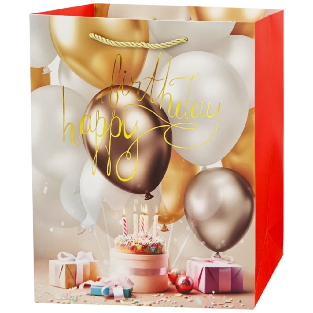 Balloon Fun HBD Jumbo Gift Bag Gold