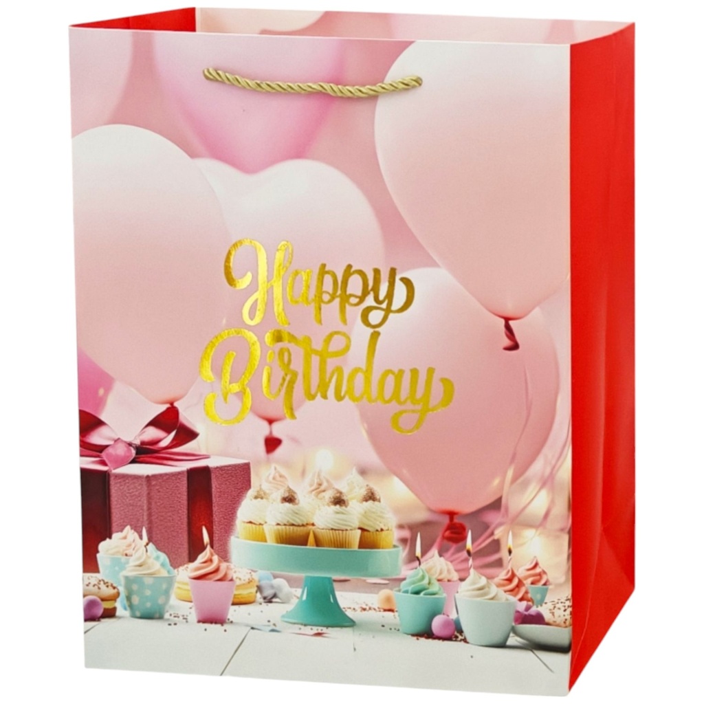 Balloon Fun HBD Jumbo Gift Bag Pink