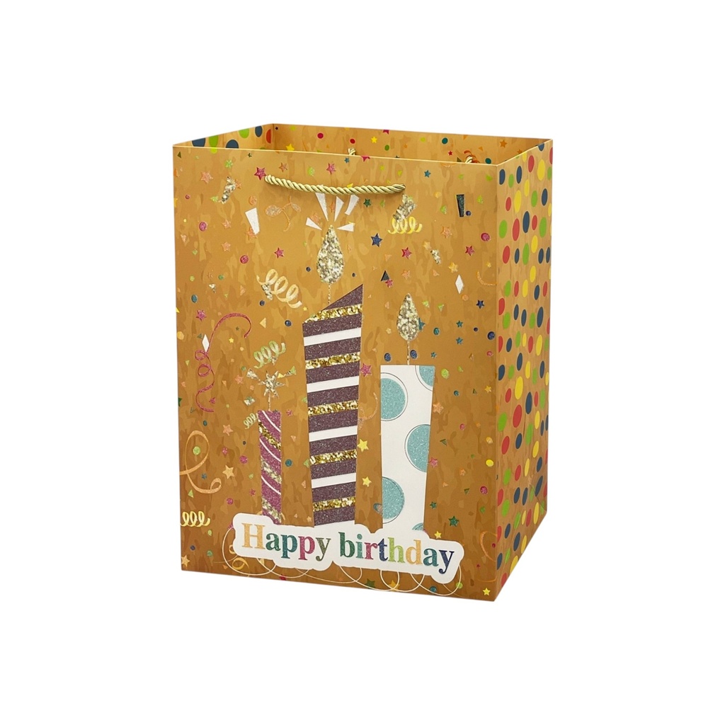 Confetti HBD Medium Gift Bag HBD Candle