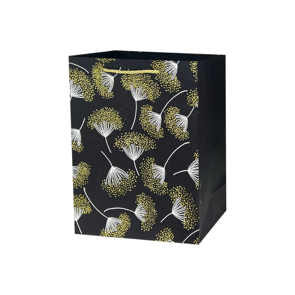 Wild Floral Medium Gift Bag Black