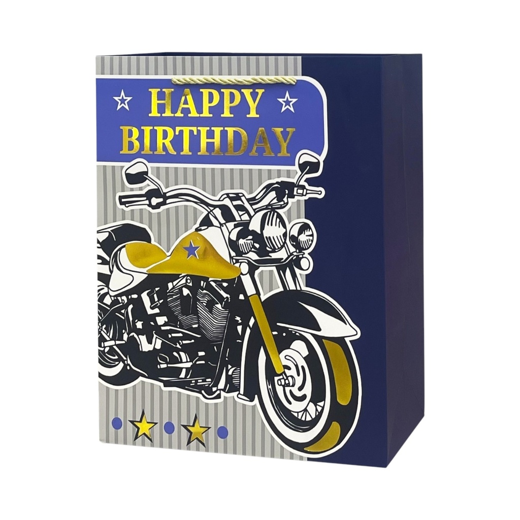 Gents HBD Large Gift Bag Bike