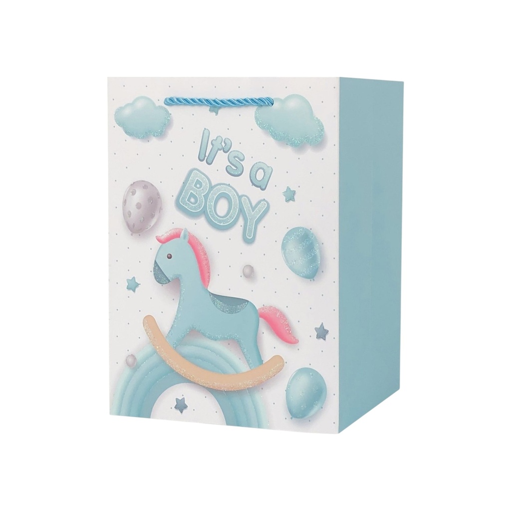 It's A boy Medium Gift bag Blue Pony