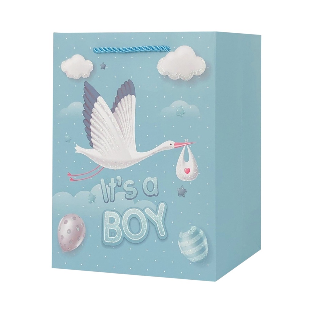 It's A boy Large Gift Bag Blue Swan