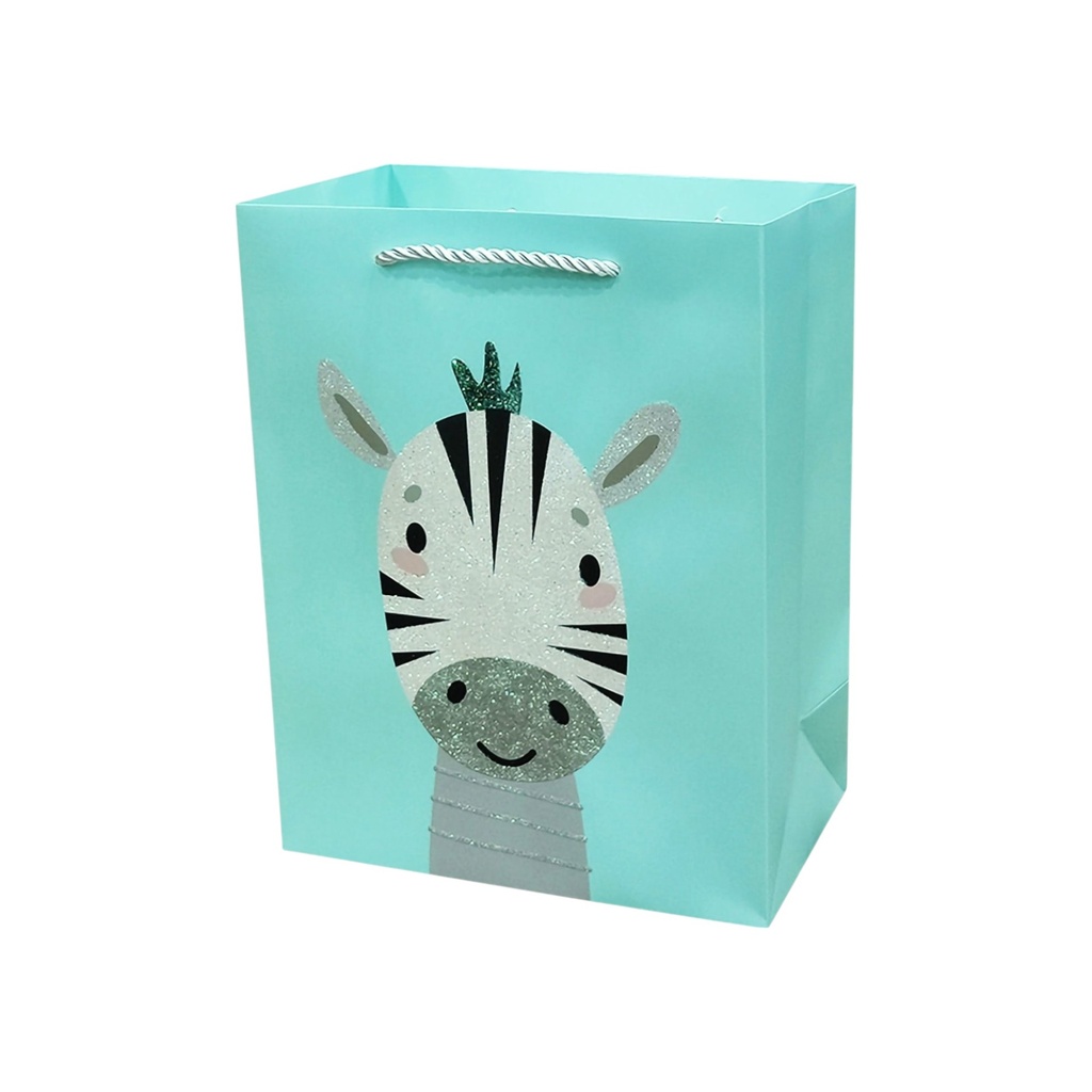 Baby Zebra Medium Gift Bag Blue