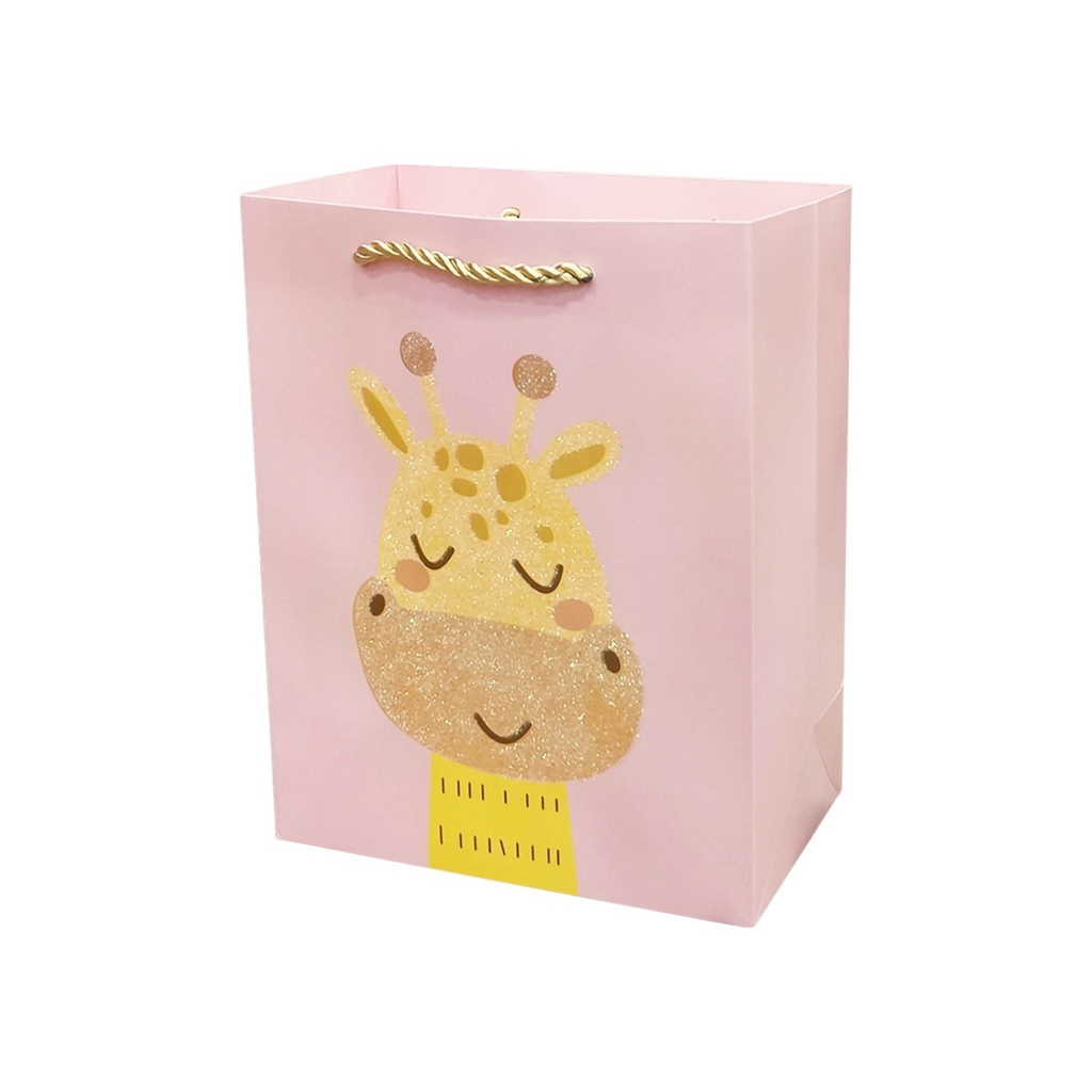 Baby Giraffe Medium Gift Bag Pink