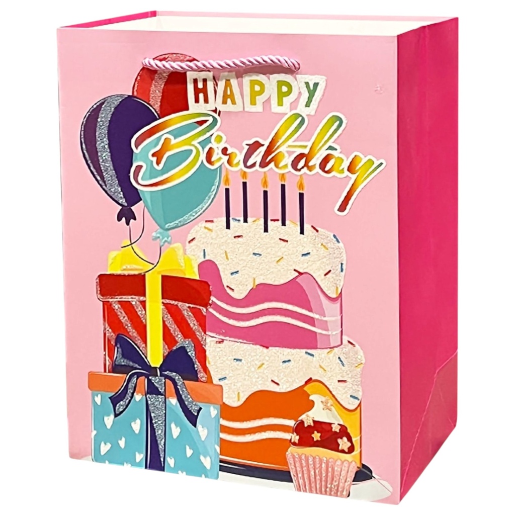 HBD Jumbo Gift Bag Pink Cake Time