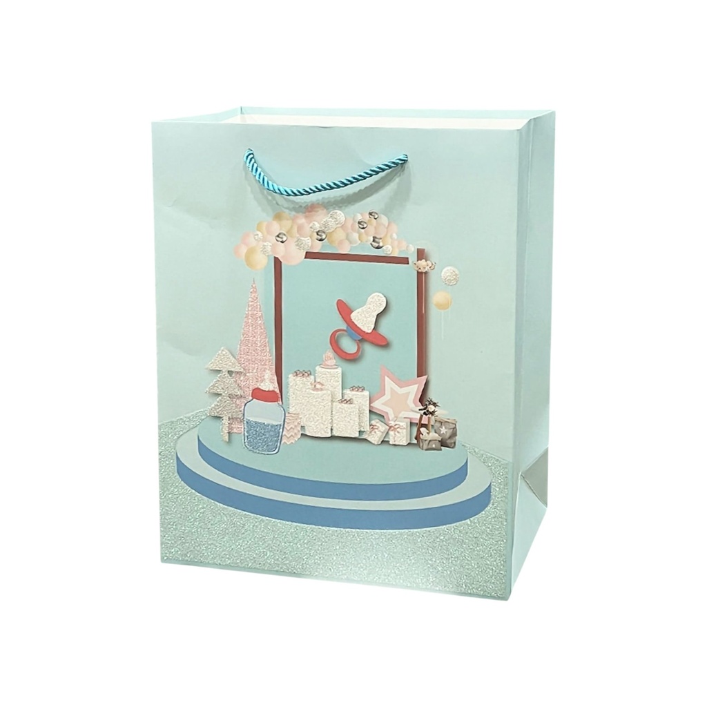 Baby Shower Medium Gift Bag Blue.