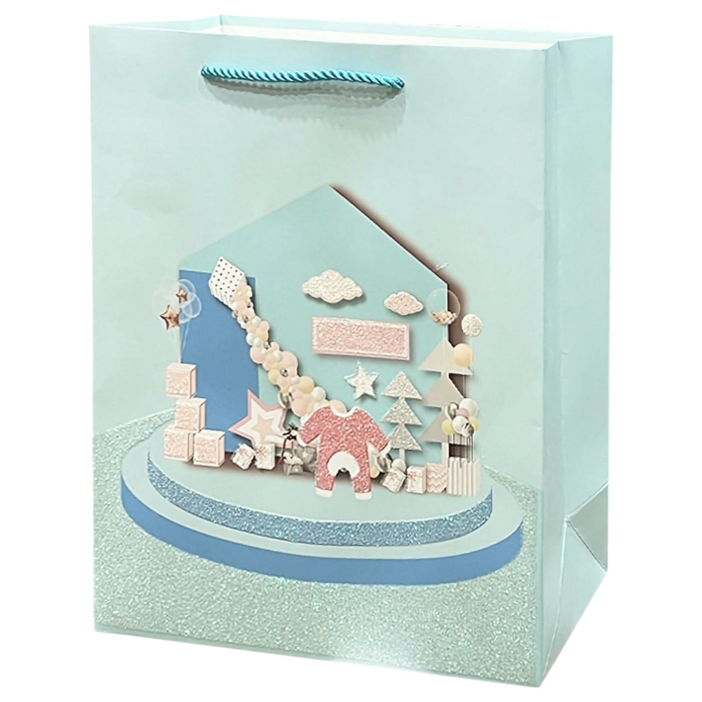 Baby Showe Jumbo Gift Bag Festive Blue