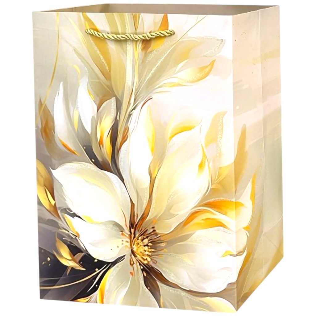 Golden Floral Jumbo Gift Bag Golden