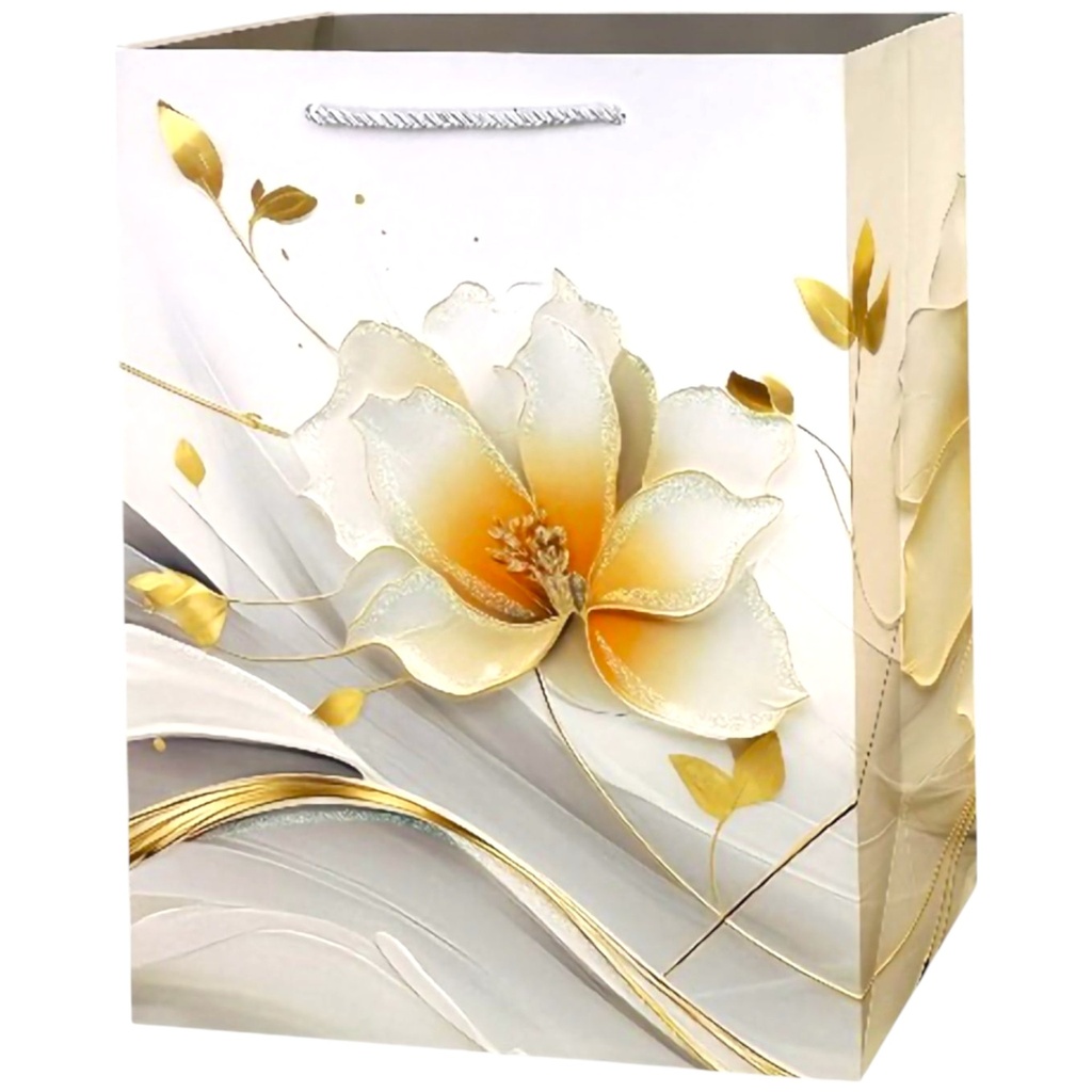 Golden Floral Jumbo Gift Bag Silver