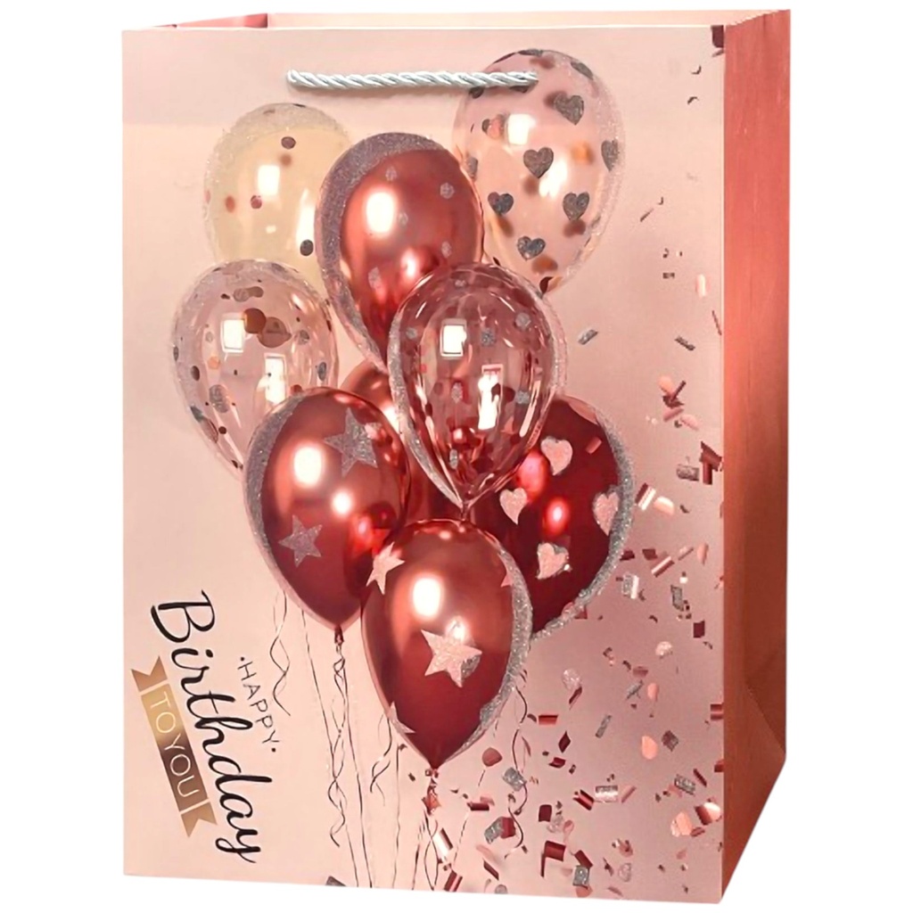 HBD Balloon Festive Jumbo Gift Bag H.Red