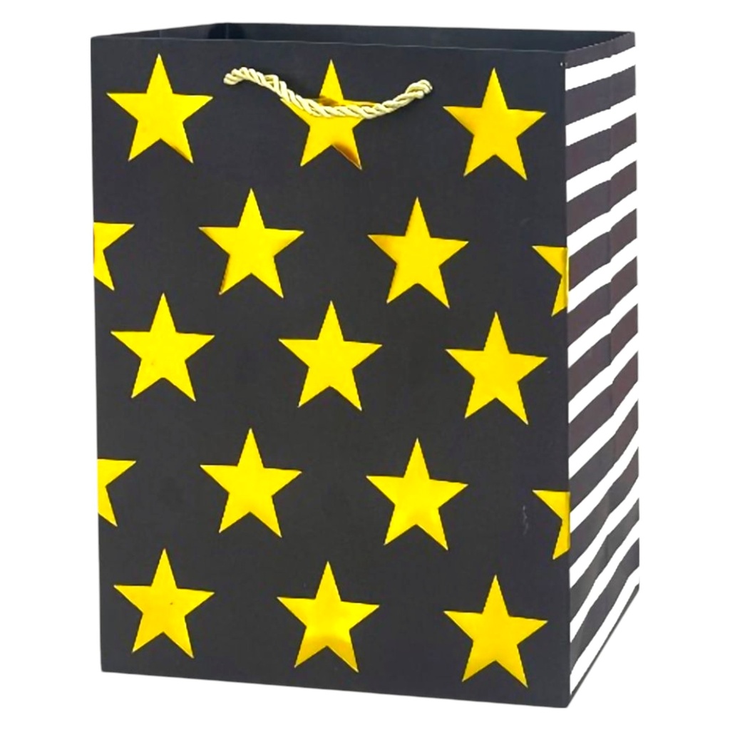Stars Jumbo Gift Bag Black - Stripes
