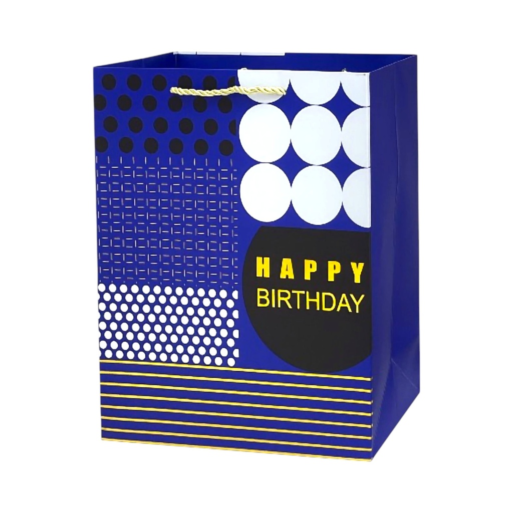 HBD Gentelmen Large Gift Bag Blue