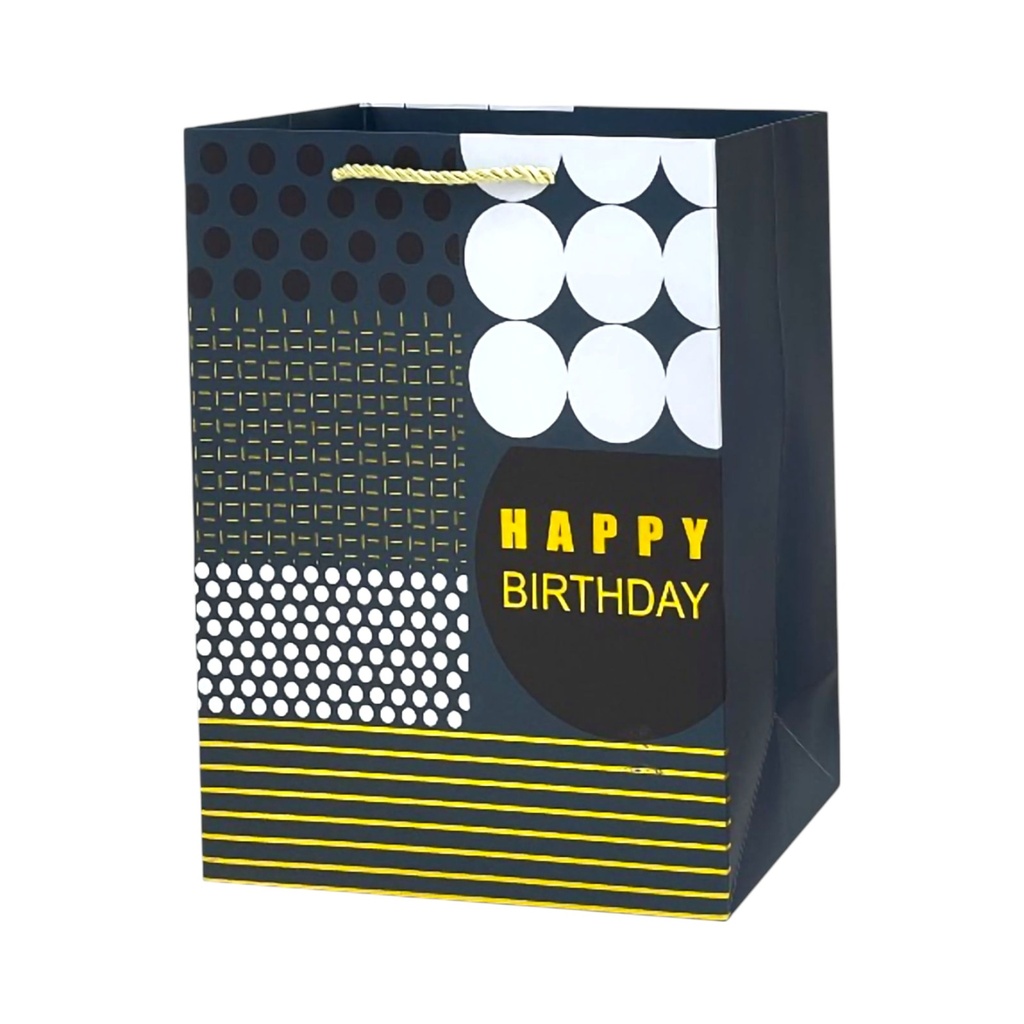 HBD Gentelmen Large Gift Bag Black