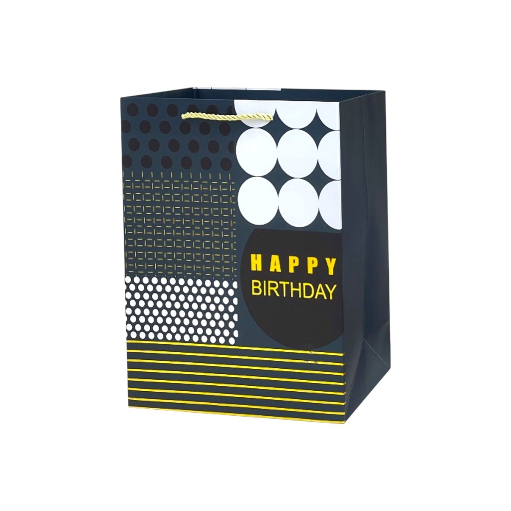 HBD Gentelmen Medium Gift Bag Black