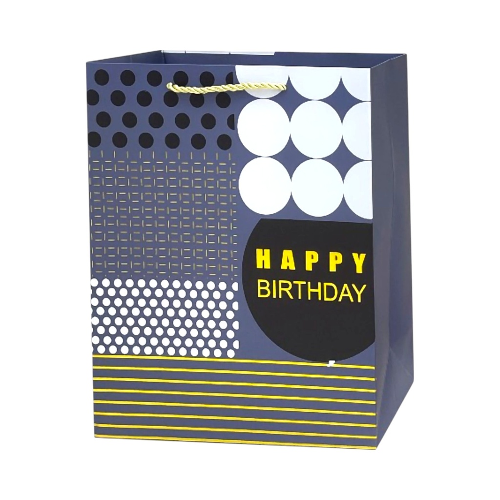 HBD Gentelmen Large Gift Bag Grey