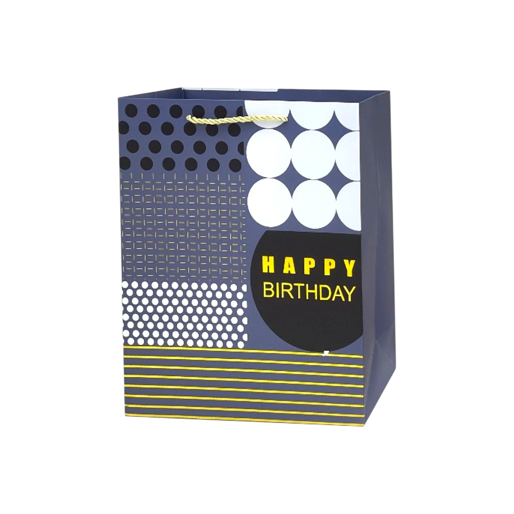 HBD Gentelmen Medium Gift Bag Grey