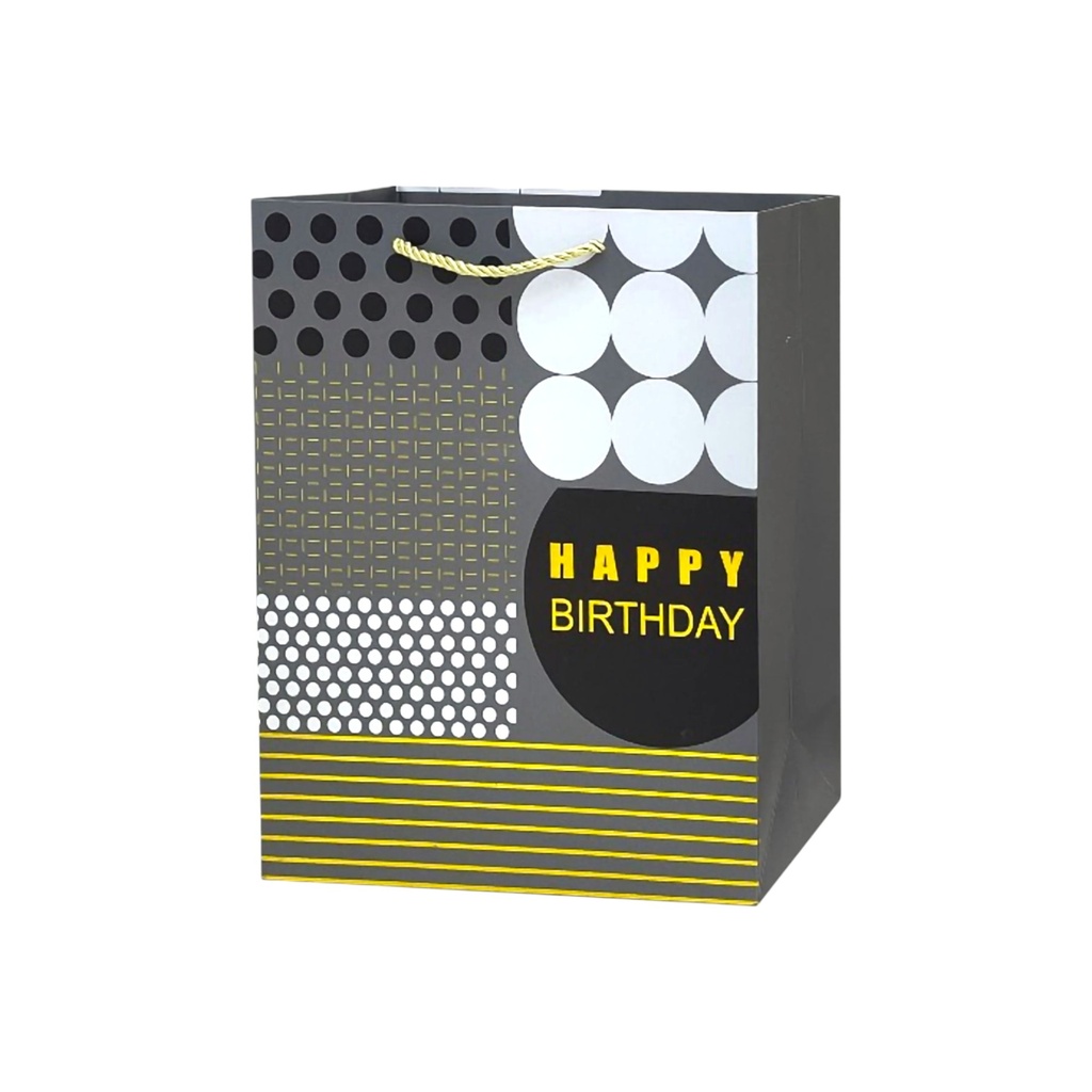 HBD Gentelmen Medium Gift Bag Silver