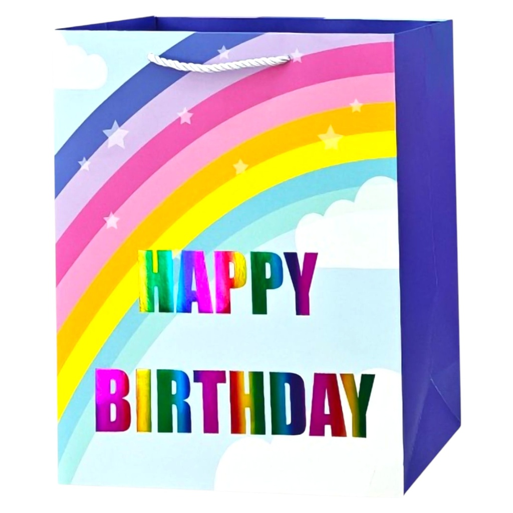 Rainbow HBD Jumbo Gift Bag Stripe