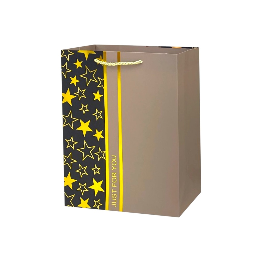 Retro Style HBD Medium Gift Bag  Gold