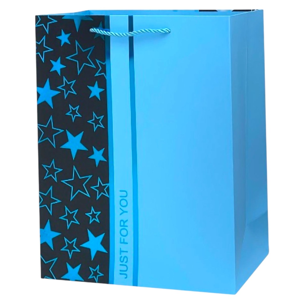 Retro Style HBD Jumbo Gift Bag Light Blue