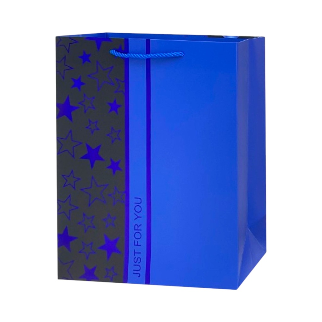 Retro Style HBD Large Gift Bag Dark Blue