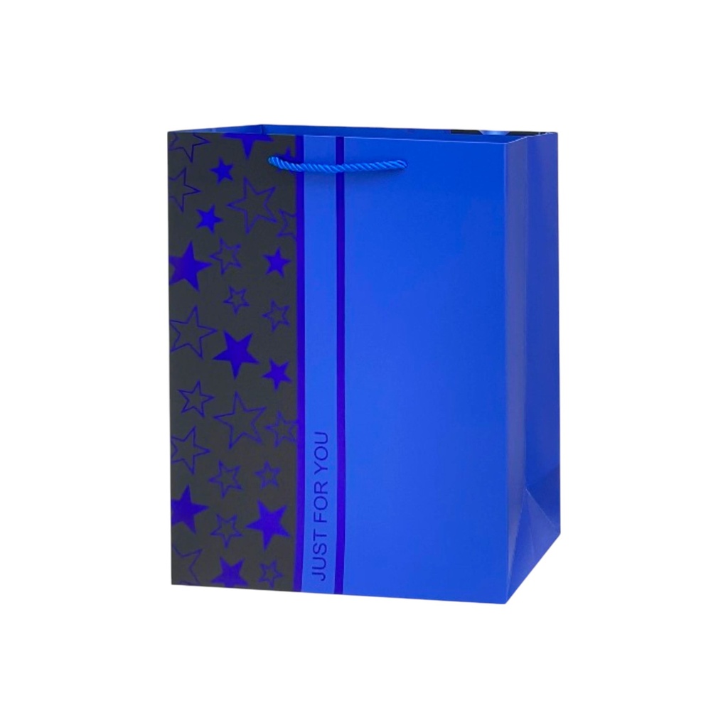 Retro Style HBD Medium Gift Bag Dark Blue