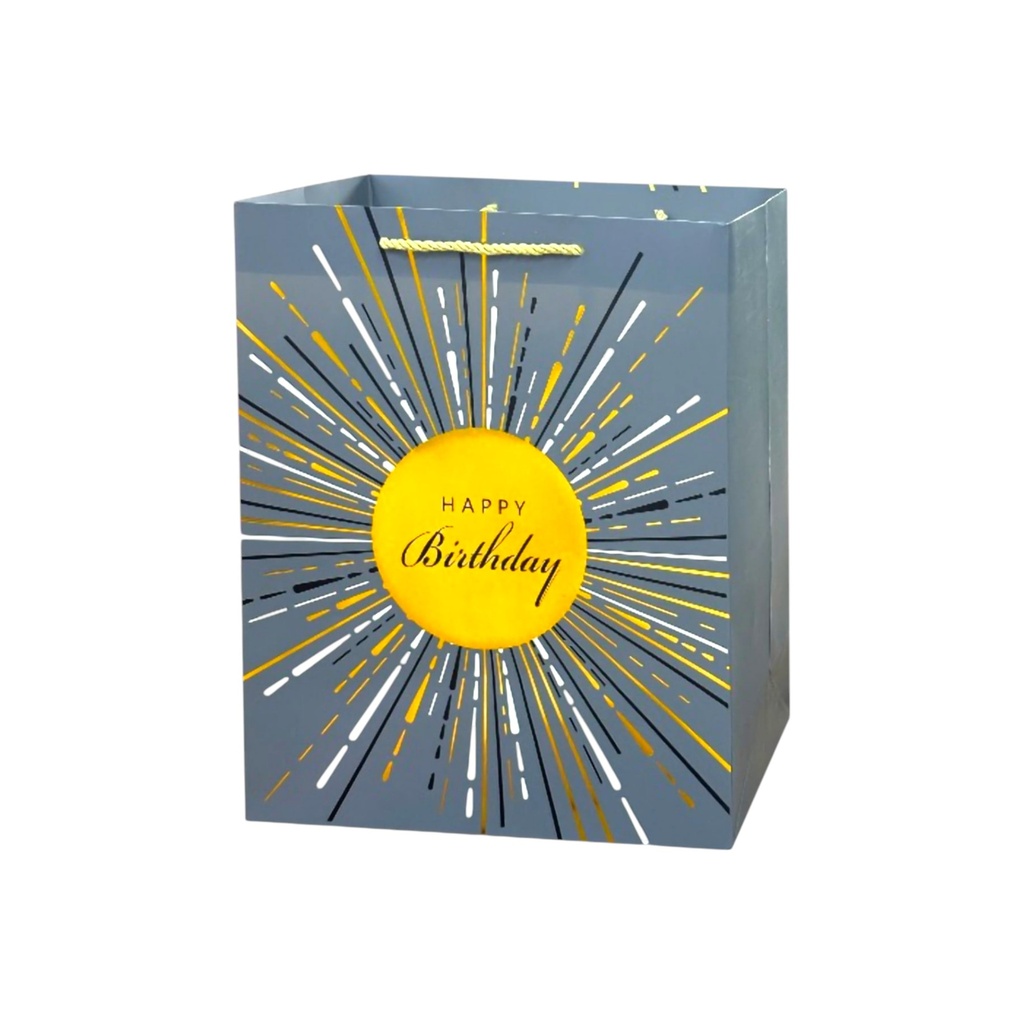 Starbrust HBD Medium Gift Bag Silver