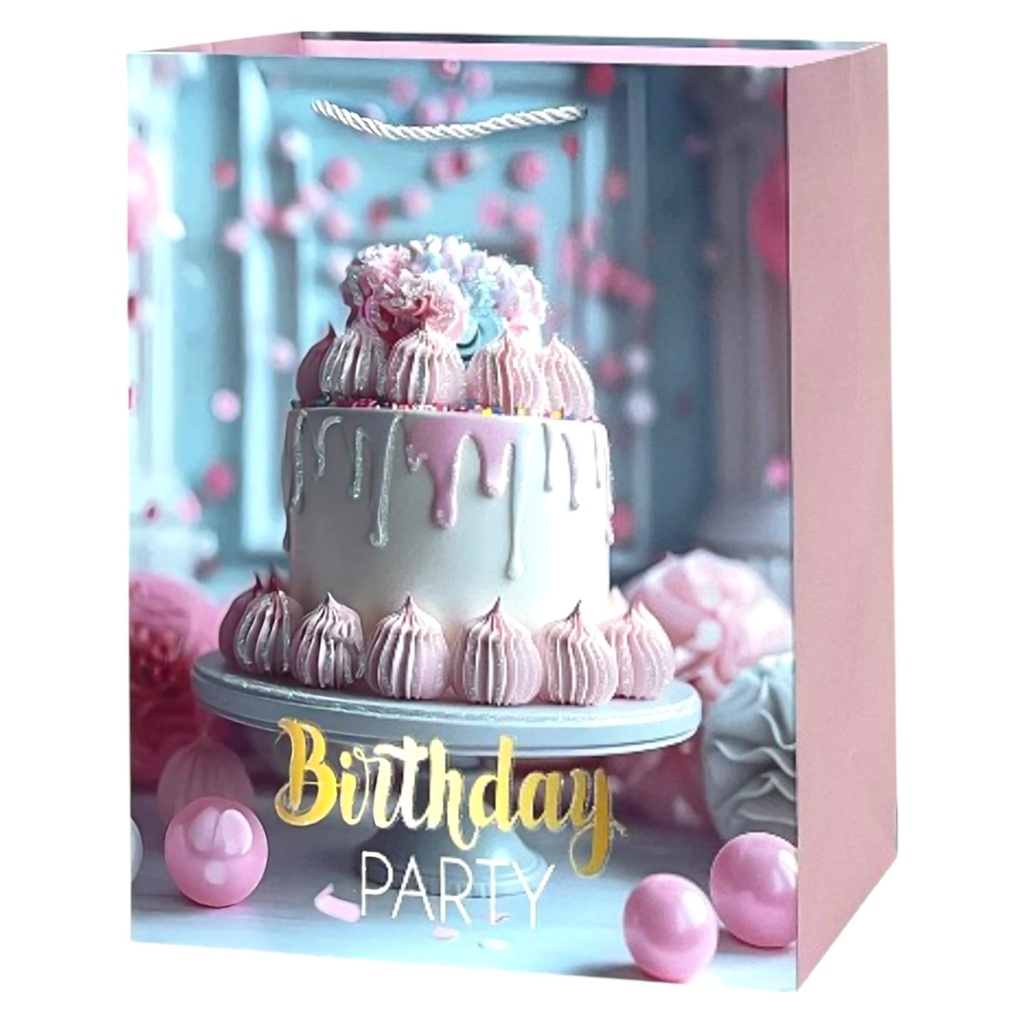 HBD Jumbo Gift Bag Pink Birthday Cake
