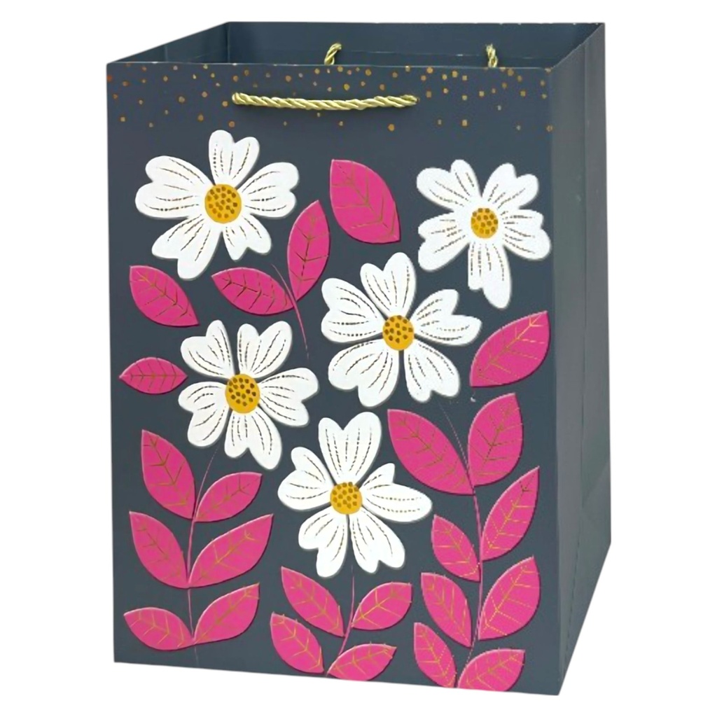 Daisies Jumbo Gift Bag Black