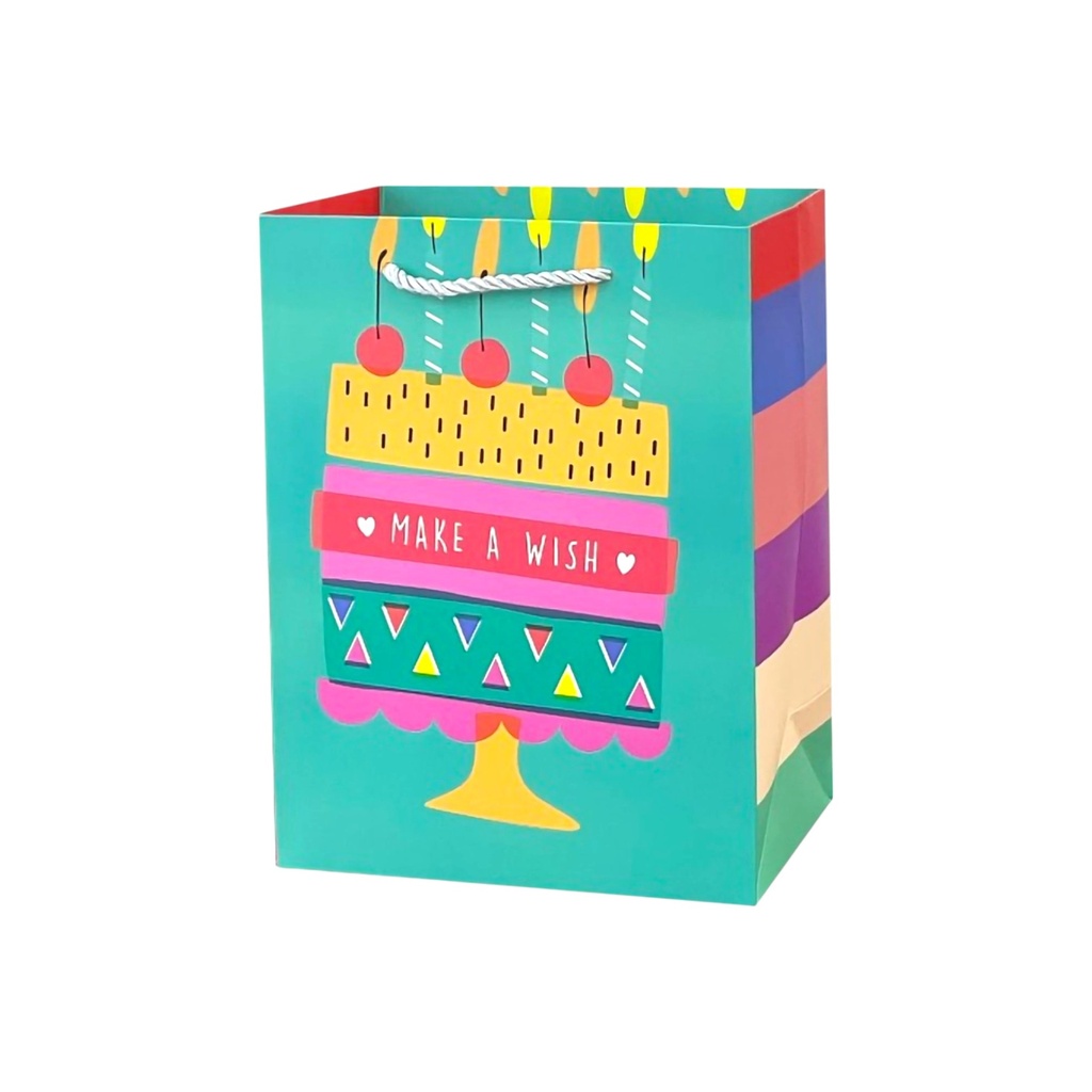 Birthday Cake Medium Gift Bag Make A Wish
