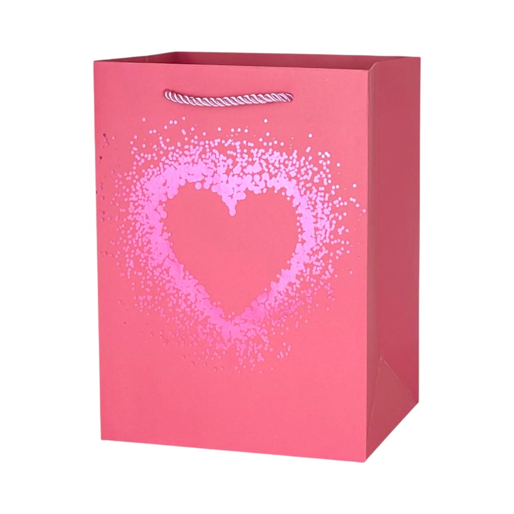 Glitter Heart Large Gift Bag Pink